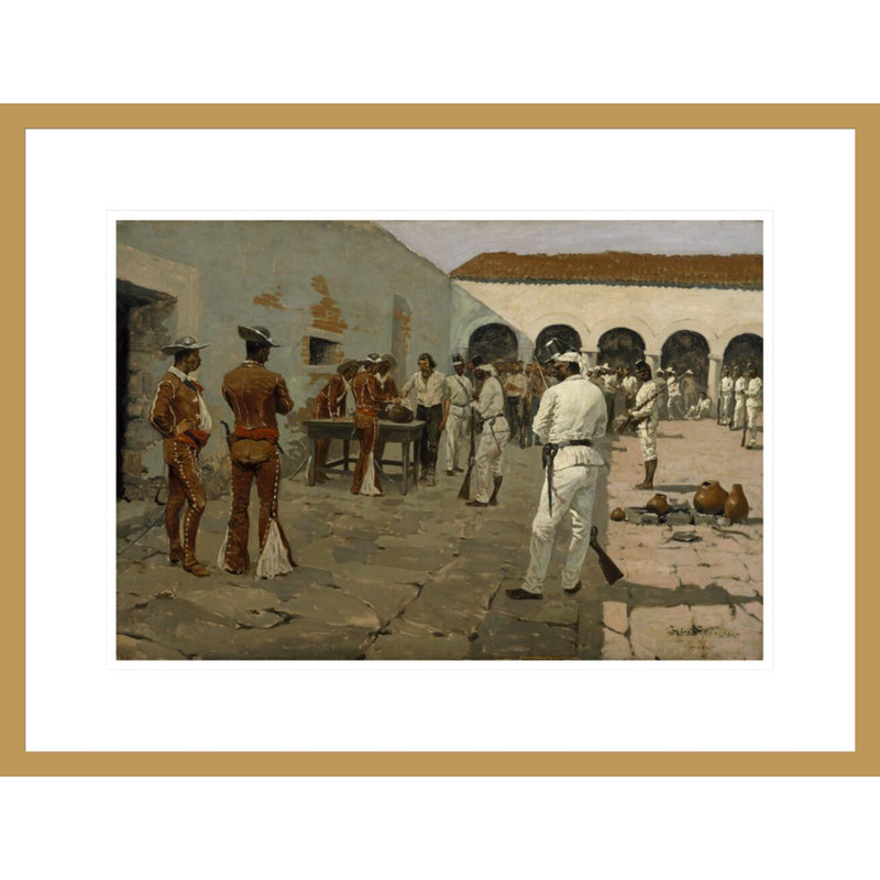 «The Mier Expedition: The Dessin of the Black Bean» par Frederic Remington, impression giclée encadrée