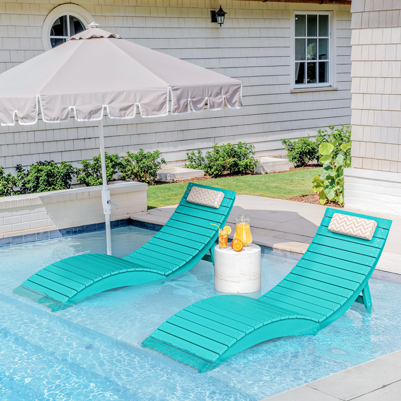 Chaise longue de patio pliable Aquawave, Bleu Aruba