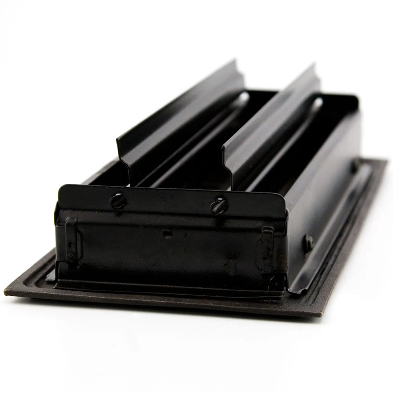 Oil Rubbed Bronze Steel Floor Register with Geometric Detailing