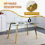 Ensemble de table et chaises de salle à manger de luxe Modern Light, table en verre trempé 51 po x 31,5 po avec 6 chaises en polyuréthane blanc-431862153-431862154-431862148