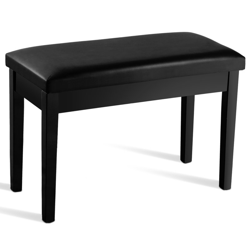 Bannister Faux Leather Upholstered Storage Bench, Black