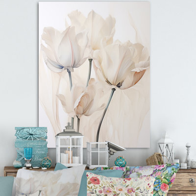 «Minimalisme beige tulipes symphonie I sur toile»