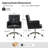 Auric Mid-Century Modern 23" W Leather Height-Adjustable Swivel Office Chair with Button Design-779435312