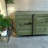 Industrial style sideboard with wheels