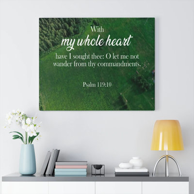 Whole Heart Psalm 119: 10 Christian Home Decor Scripture Art