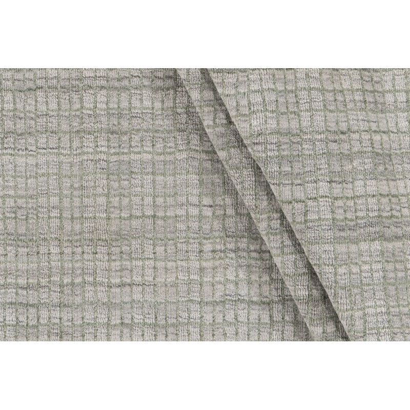 Hand Loomed Plaid Area Rug in Green