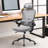 Desk and Chair Set: L-Shaped Computer Desk and Mesh Office Chair-111605634