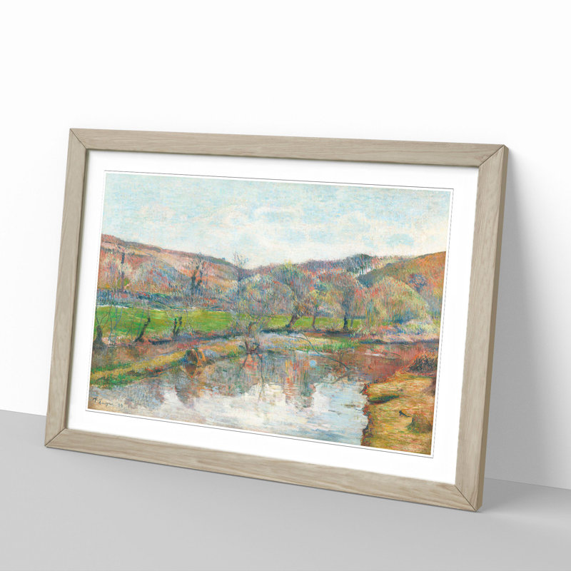 Brittany Landscape by Paul Gauguin - Picture Frame Painting, 36cm H x 48cm W x 2cm D, Oak