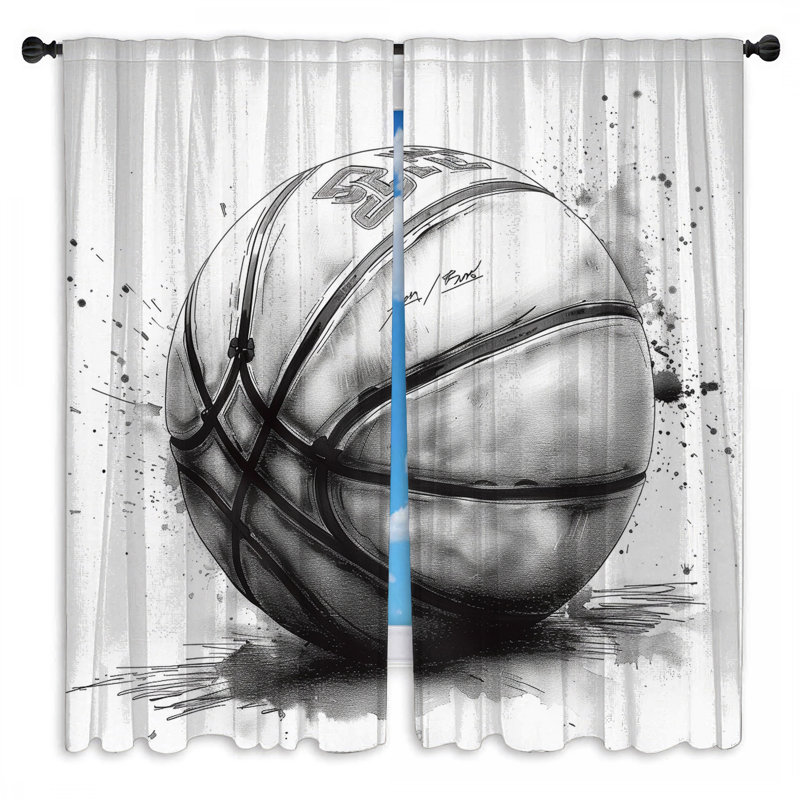 Rideaux de fenêtre de basketball obscurcissant et obscurcissant - 2 panneaux, 40 po x 60 po - 2 panneaux