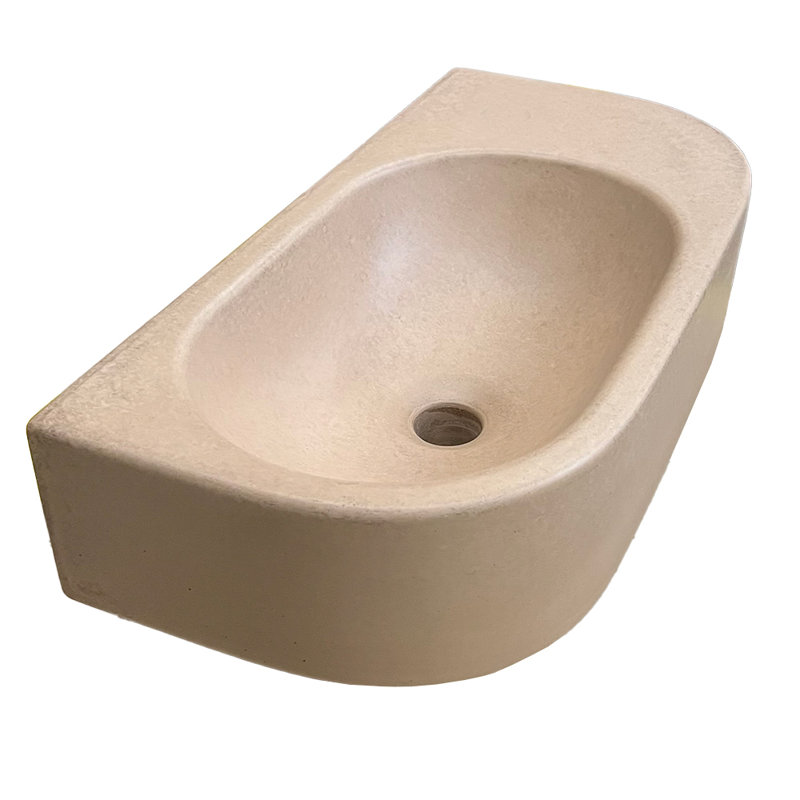 Newterra 21.75" Wall/Vessel Bathroom Sink, Clay, No Holes