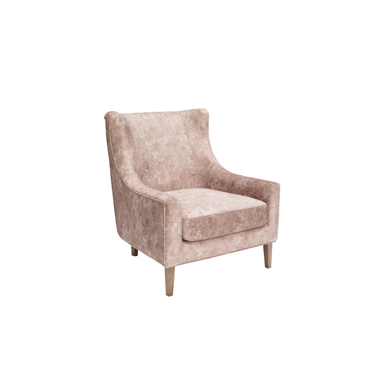 Chaise à dossier haut brun - Accent avec ressorts sinueux et tissu d'ameublement brun, pour une assise confortable, tissu