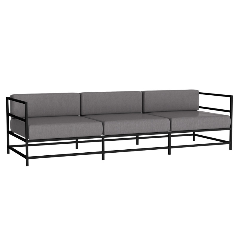 Canapé Delano, NO, Toile granit Sunbrella®, Noir Tex