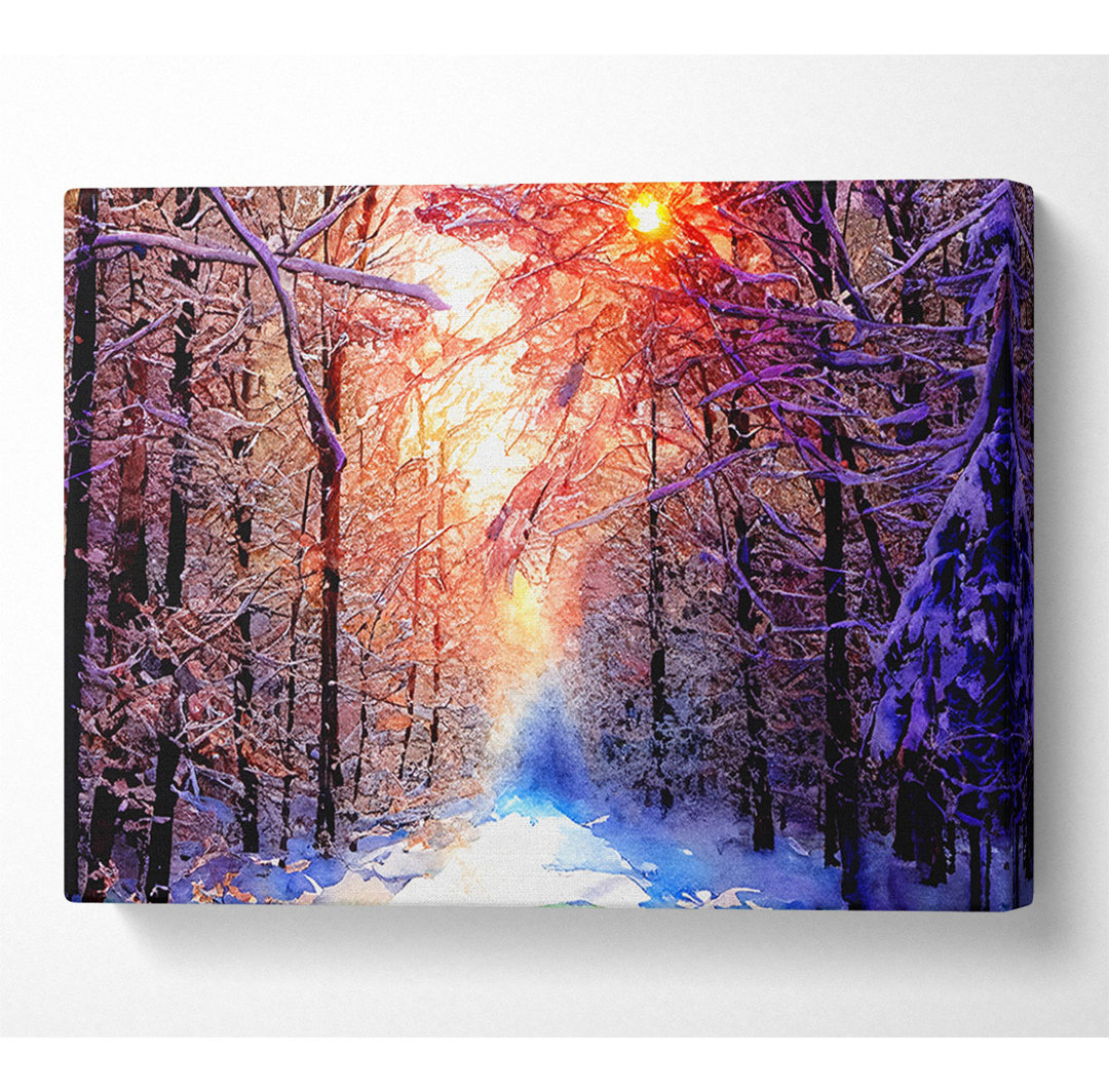 Winter Sun Blaze - Wrapped Canvas Kunstdrucke