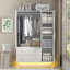 Armoire 3 portes avec 2 tiroirs et tablettes et lumières DEL-94374947