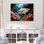 Silent Hunter Sharks Portrait III - plage et océan, art mural sur toile