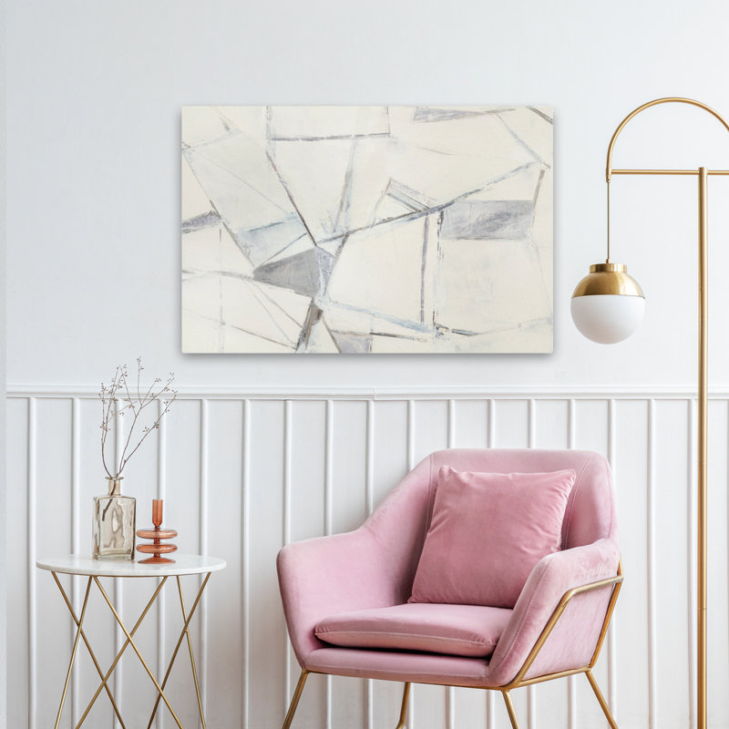 Forme géométrique moderne abstrait en verre brisé, H 36 po x l 24 po