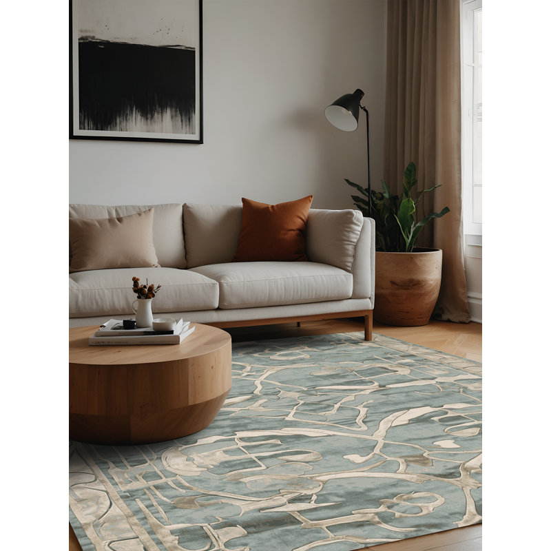 Tapis brun lavable à la machine, Carré 5 pi
