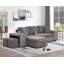 Ensemble de canapé modulaire réversible en L 104,5 po à 3 places, canapé-lit escamotable avec méridienne de rangement et 2 tabourets de salon-1213042785