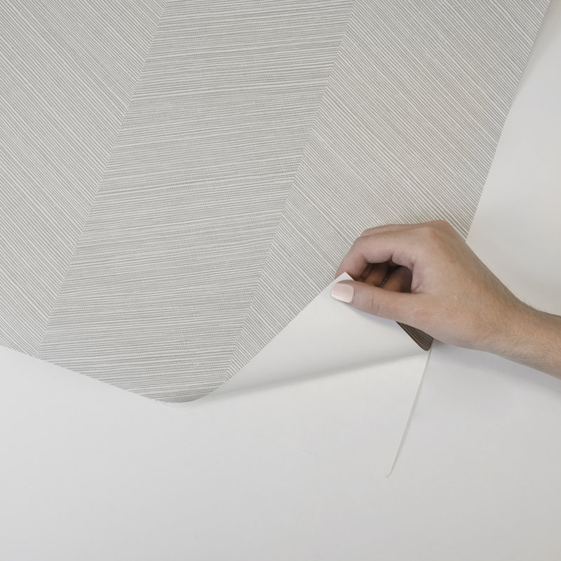 Chevron Vinyl Peel & Stick Wallpaper Roll, Lunar Gray