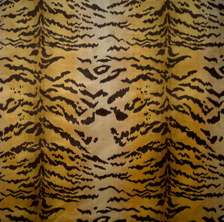 Tissu tigre, Ivoire / or / noir