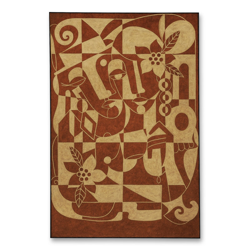 Tapis vert tissé à motif lavable Mosso, 3'3" x 9'10"
