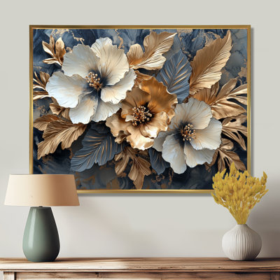 Clarise Goldem Hibiscus liquide Art Harmony II - art mural sur toile Hibiscus
