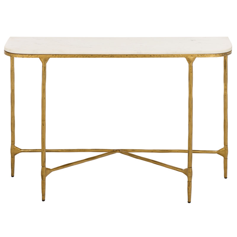 Janowsky Metal Console Table, White