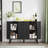 Sideboard Buffet Cabinet With 2 Sliding Tambour Doors And 3 Drawers