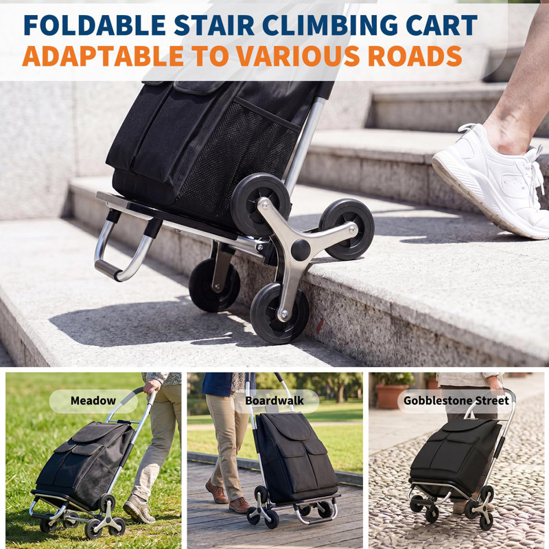 3-in-1 Folding Stair Climbing Hand Truck | Convertible Platform Cart with Telescoping Handle for Heavy Loads & Easy Transport