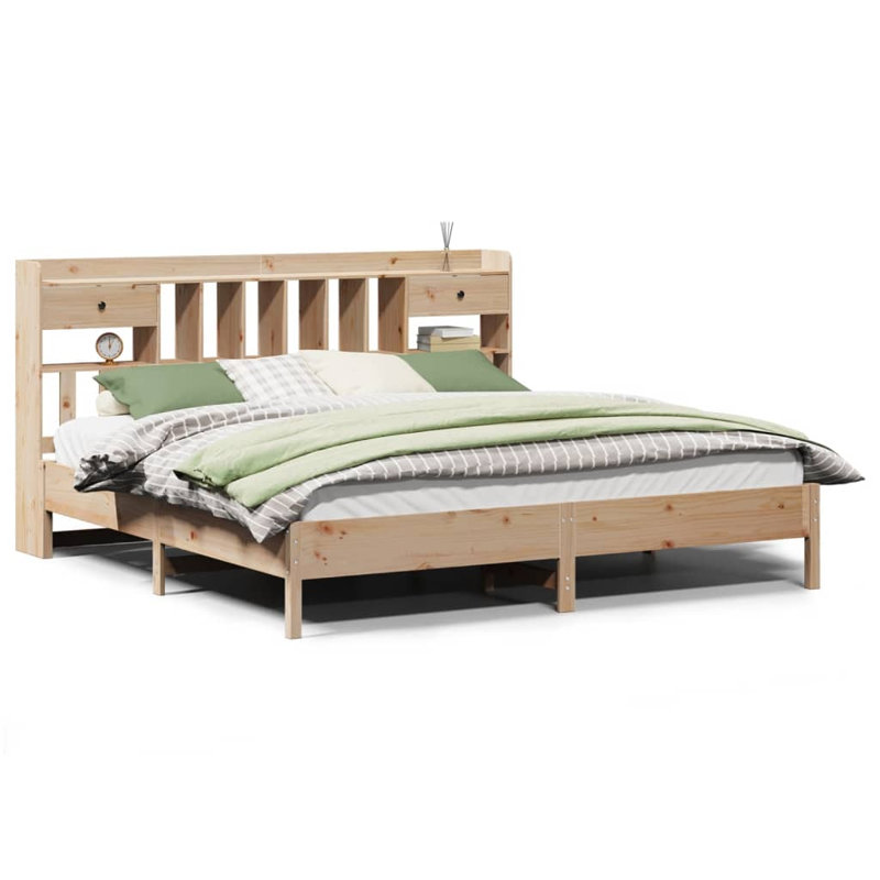 Tino Solid Wood Drawers Bed Frame, Small Single (2'6), Brown