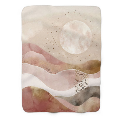 Dusty Pink Escapes - 1 Piece Premium Sherpa Blanke Throw Blanket