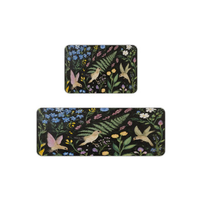 Elegant Geometric Shapes, 2 Count Non Slip Kitchen Mats