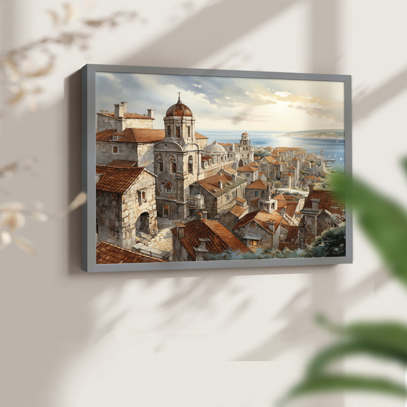 Landscape Series-LXXII -Framed Print - Restickable, 8" H x 10" W, Gray
