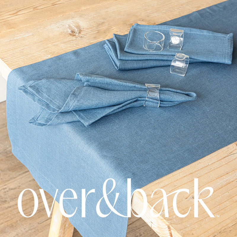 over&back 100% Linen Napkins, Blue
