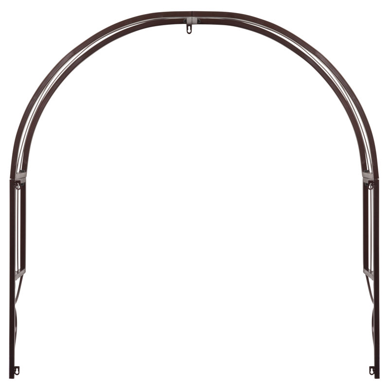 Chocolate Brown Metal Arched Garden Window Trellis
