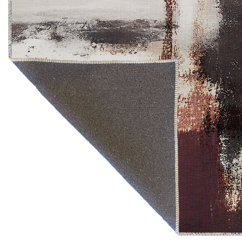 Multi-Colored Pastel Abstract Patterned Modern Decorative Rug, Rectangle 3'11" x 5'10"