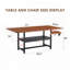 Rectangular Dining Table with Walnut MDF Spliced Top and Storage Shelf (71")