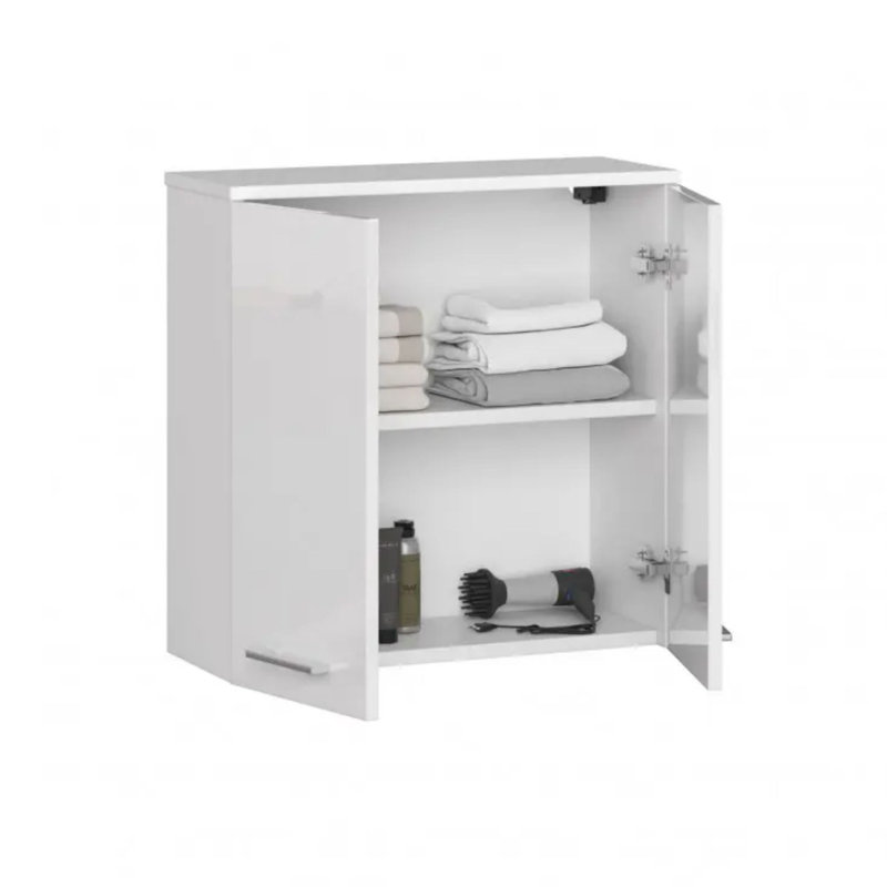 Evyana Bathroom Cabinet, White/White Gloss