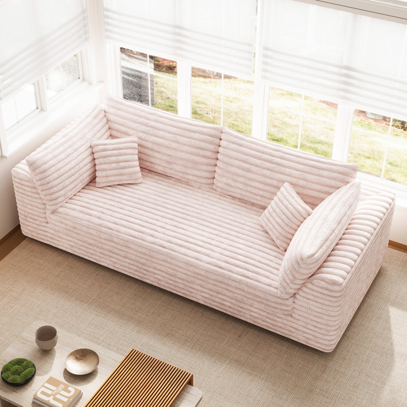 Canapé-lit confortable, Fausse fourrure rose