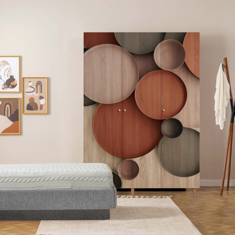 Berend 3 Door Manufactured Wood Wardrobe