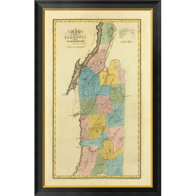 'New York - Washington County, 1829' by David H. Burr Framed Graphic Art on Canvas