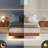 Queen Floating Bed Frame With Walnut Color, Led Lighting Setup, Wave Curve Wood Grain, Metal Slats, Invisible Support, Remote - Controlled Color Adjustable Lighting, High Resistance, Rejuvenating-2069853886-2069853887