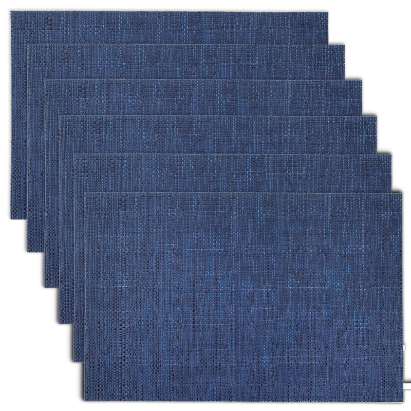 Salena Vinyl Rectangle Placemat, Navy
