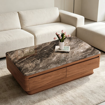Luxury-Style Marble Storage Coffee Table