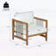 Chaise d'extérieur en bois d'acacia avec coussin beige, corde moderne pour une assise élégante et confortable