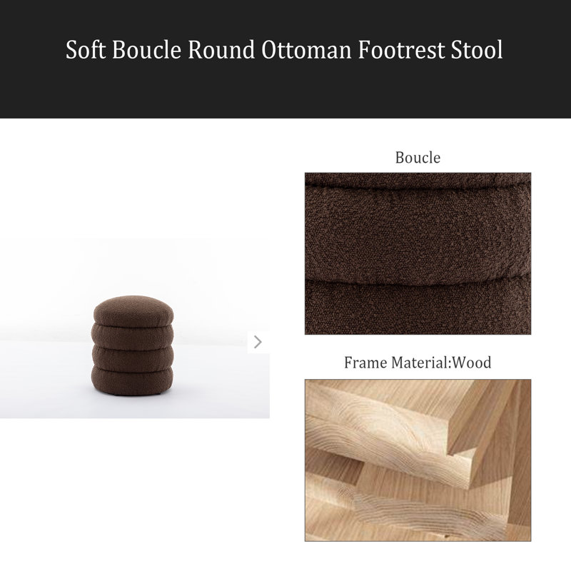 Repose-pieds Soft, Bouclette brune