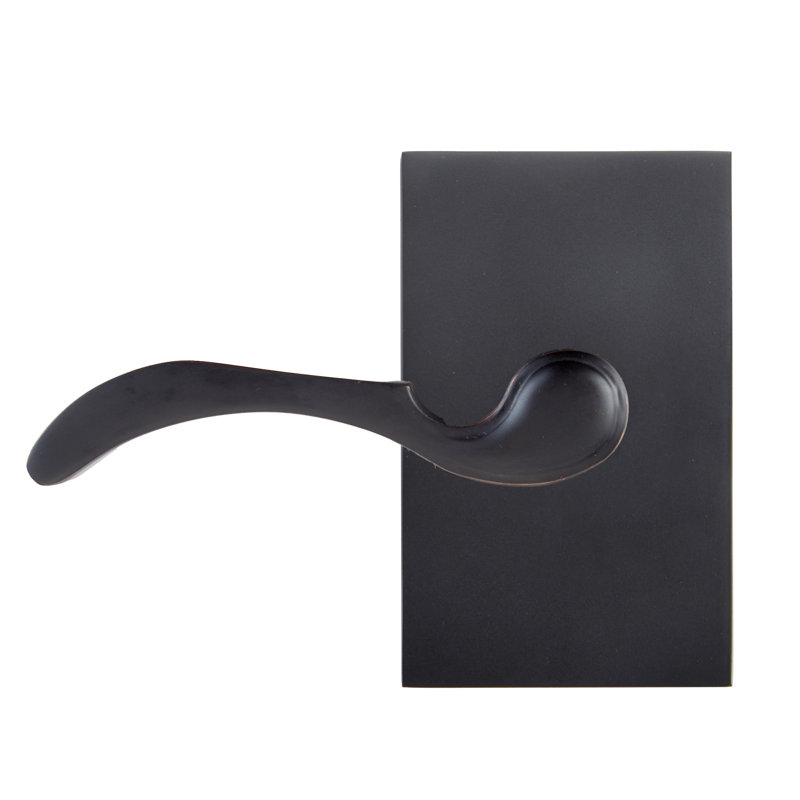 Levier de passage Bravura 903-8 sur rosette rectangulaire contemporaine en bronze huilé - droite, Bronze huilé, Droite