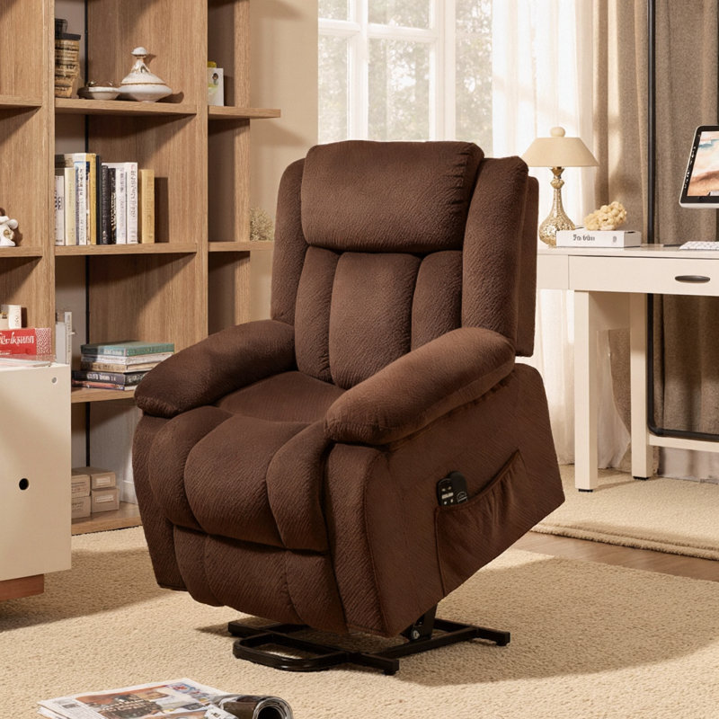 Fauteuil inclinable électrique avec massage et chaleur Effortless Relaxation, Brun