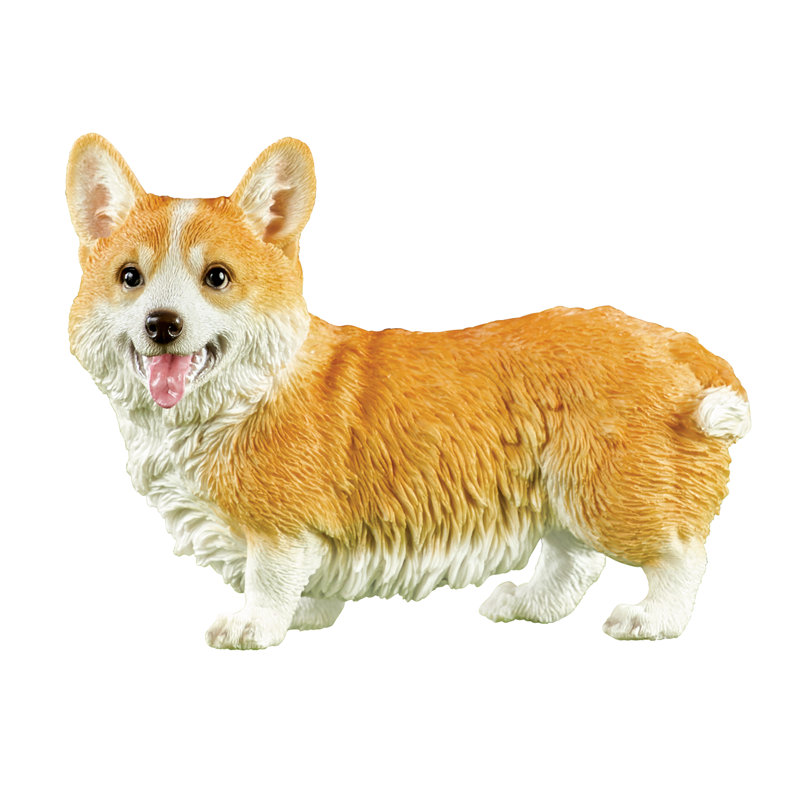 Realistic Detailed Adorable Corgi Puppy Decorative Statue