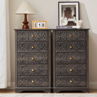 20.07'' W 5 - Drawer Embossed Dresser